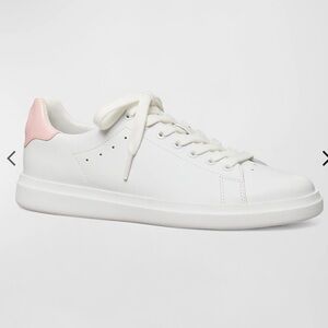 Tory Burch Howell Court White and Pink Leather Sneakers NWT